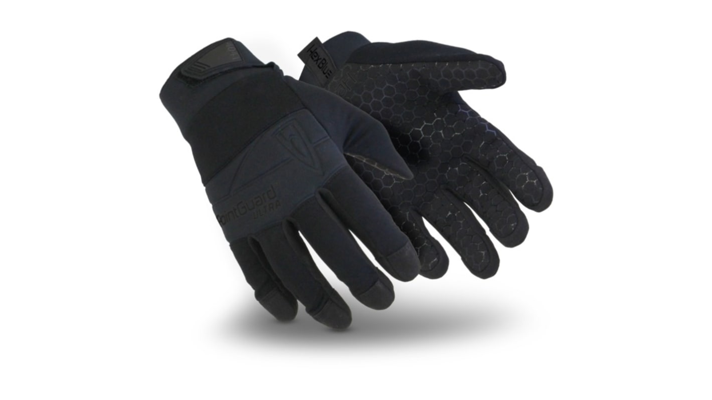 Uvex Black Neoprene, Nylon Needle Resistant Work Gloves, Size 9, Silicone Coating