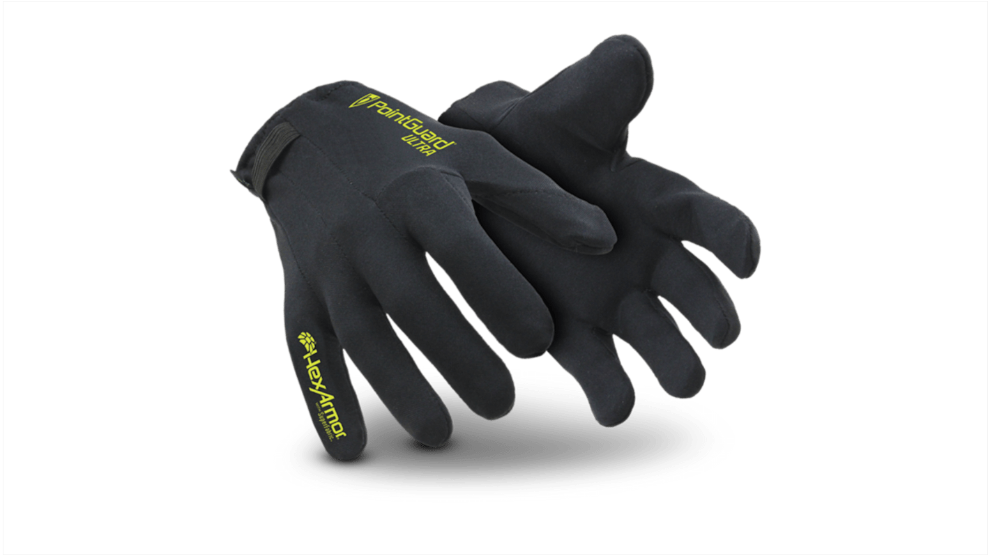 Uvex Black Spandex Needle Resistant Work Gloves, Size 5, Spandex Coating