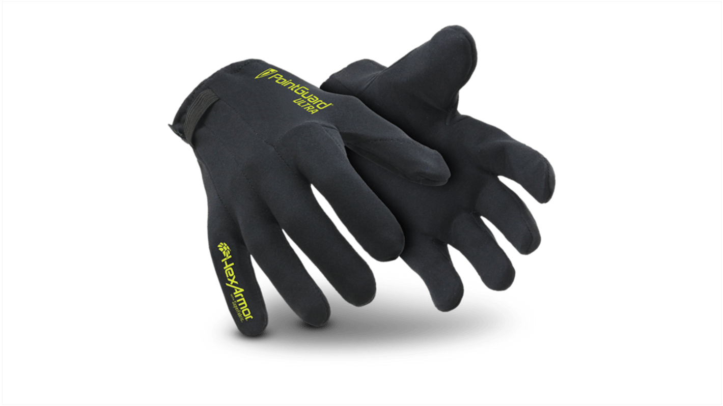 Guantes de trabajo de Spandex Negro Uvex, talla 5, con recubrimiento de Spandex, Resistente a las agujas