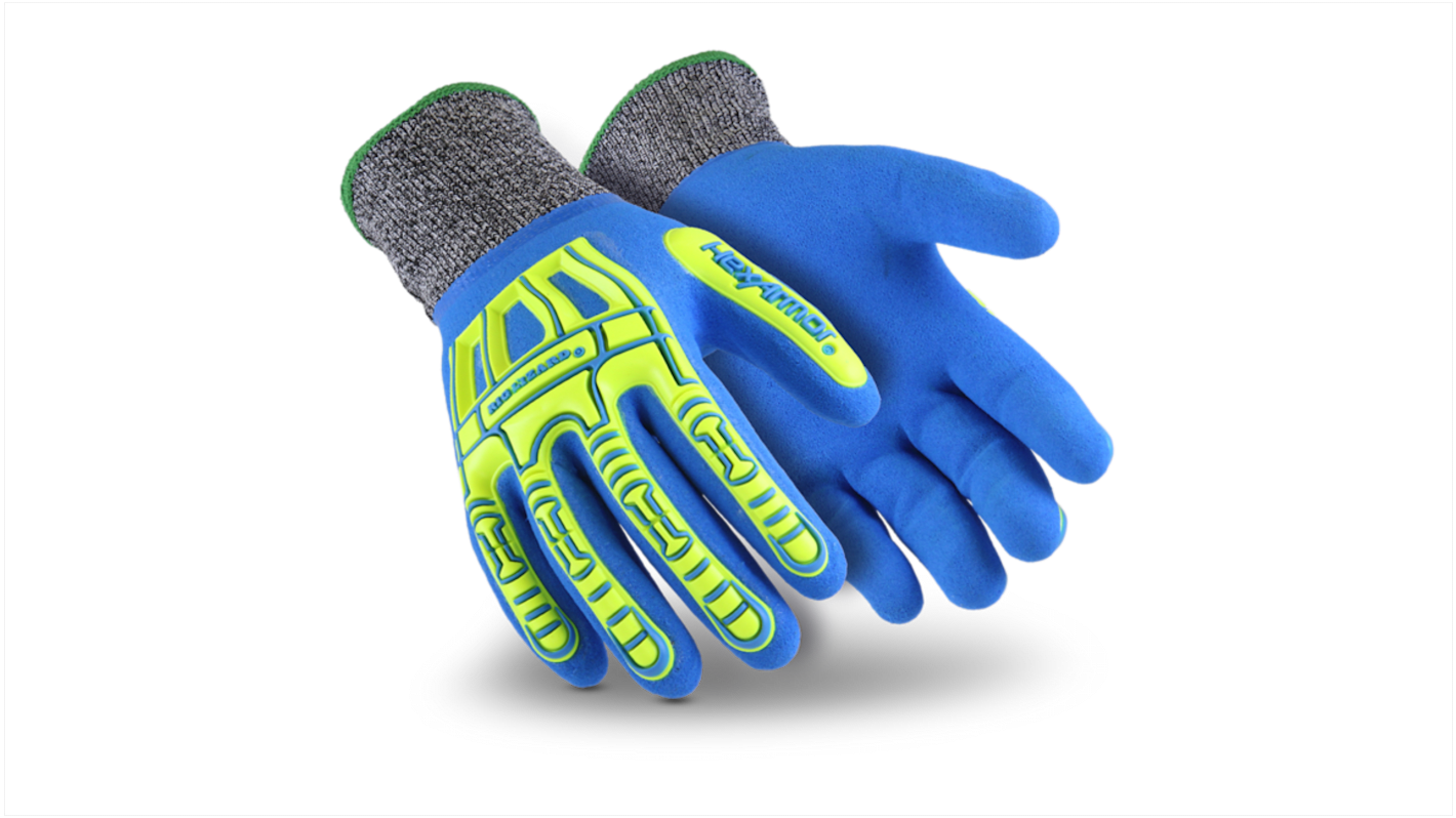 Uvex Thin Lizzie™ Fluid 7102 Blue Glass Fibre, HPPE Impact Protection Work Gloves, Size 6, Nitrile Coating