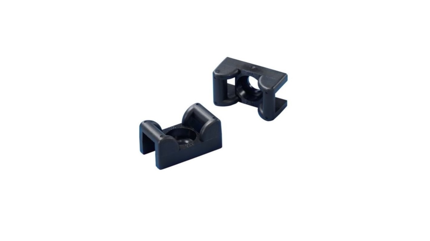 HellermannTyton Black Cable Tie Mount 14.3 mm x 24.8mm, 8.3mm Max. Cable Tie Width