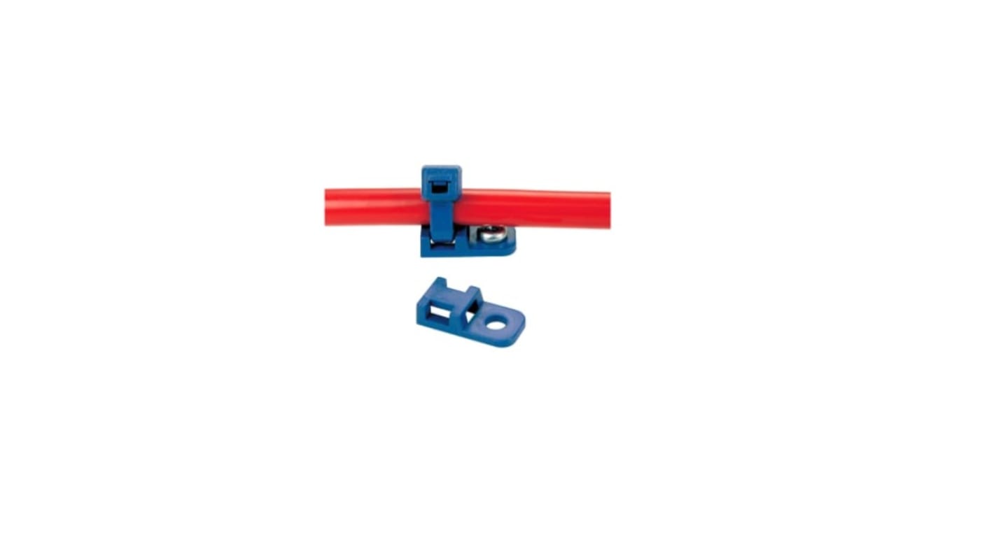 HellermannTyton Blue Cable Tie Mount 11.8 mm x 17.8mm, 6.4mm Max. Cable Tie Width