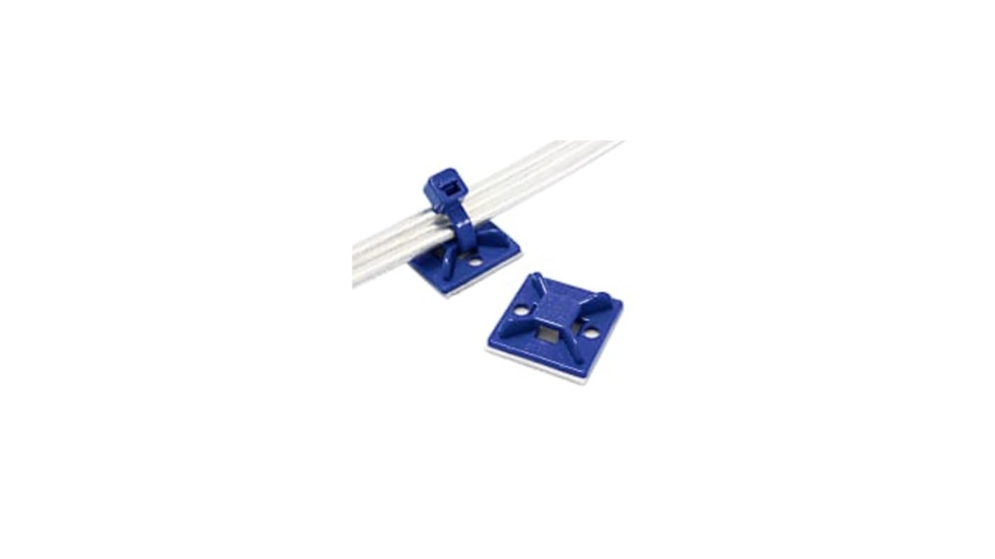 HellermannTyton Blue Cable Tie Mount 9.5 mm x 11.1mm, 6.8mm Max. Cable Tie Width