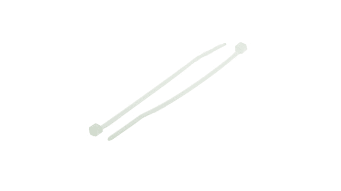 HellermannTyton Cable Tie, 100mm x 1.8 mm, Natural Nylon