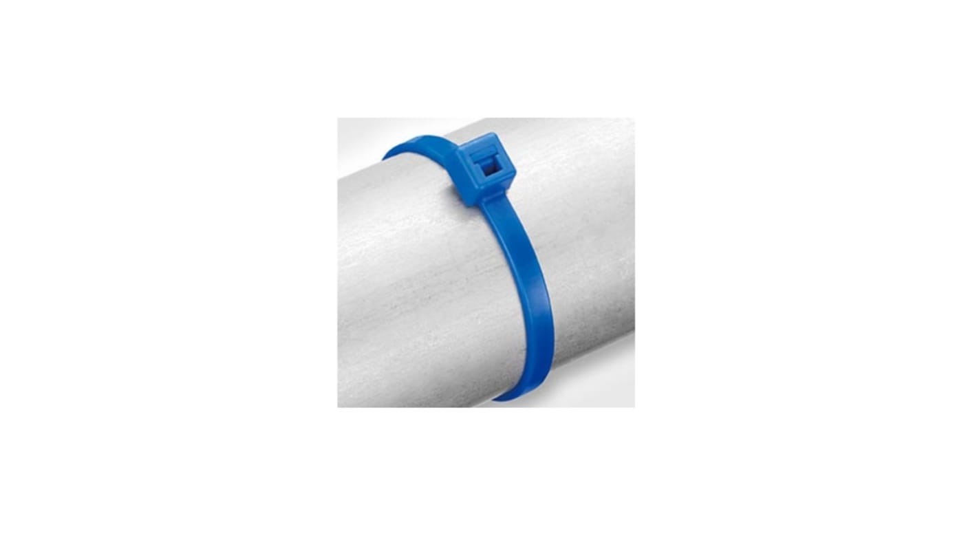 HellermannTyton Cable Tie, 100mm x 2.5 mm, Blue ETFE