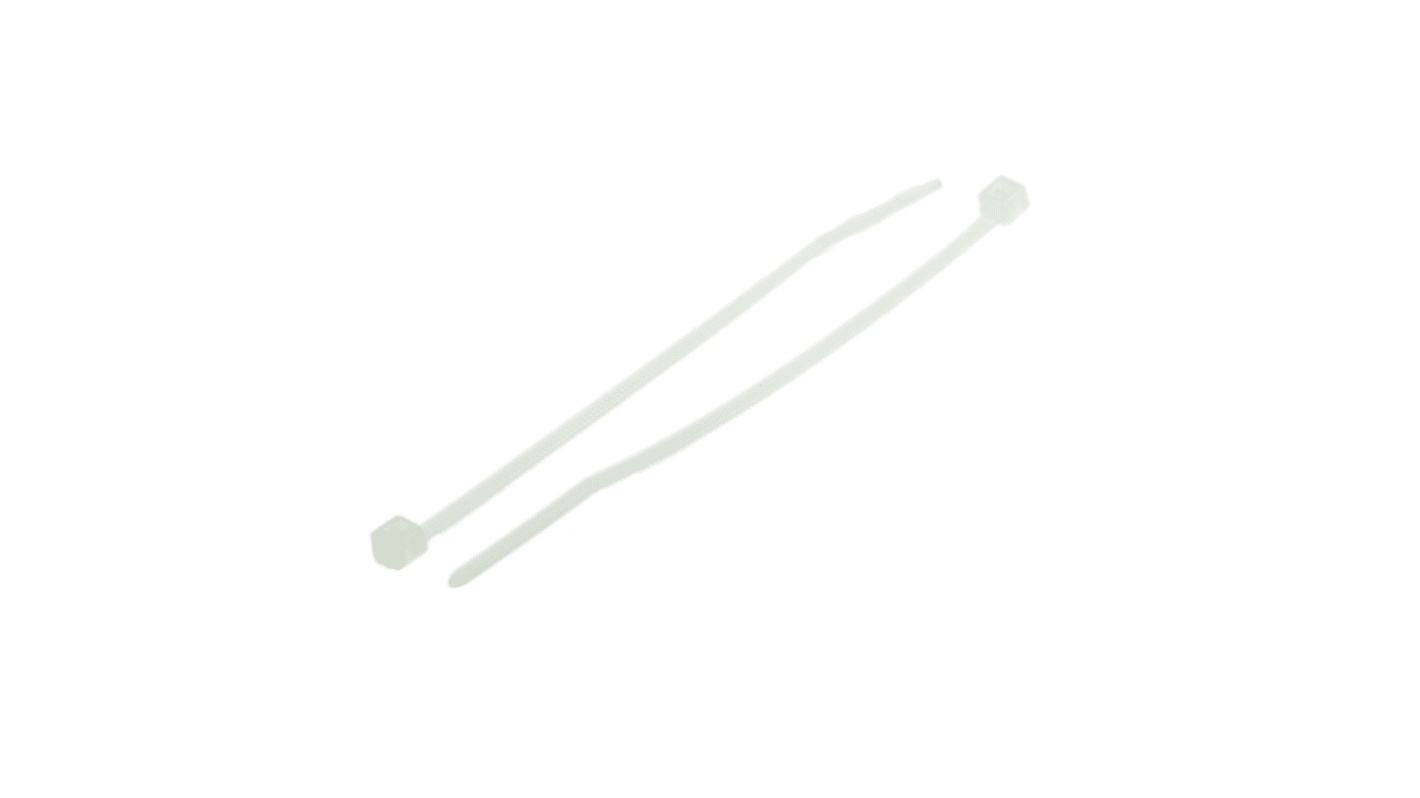 HellermannTyton Cable Tie, 202mm x 3.6 mm, Natural Nylon