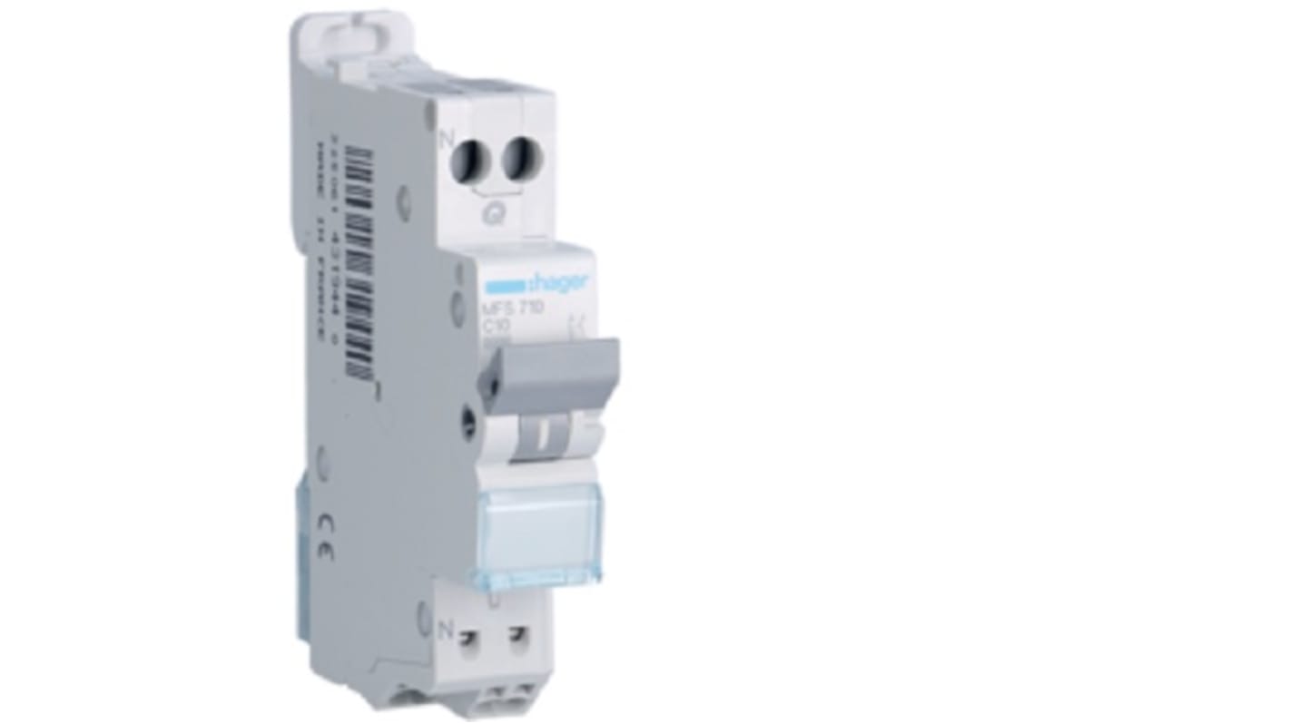 Interruptor automático electrónico Hager MFS710, 10A MFS, 1 canales