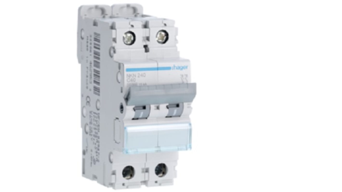 NKN240 | Disjoncteur électronique Hager, 40A, 2 canaux , NKN | RS