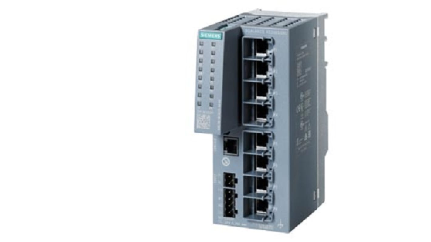 Switch de red Siemens con PoE, 8 puertos