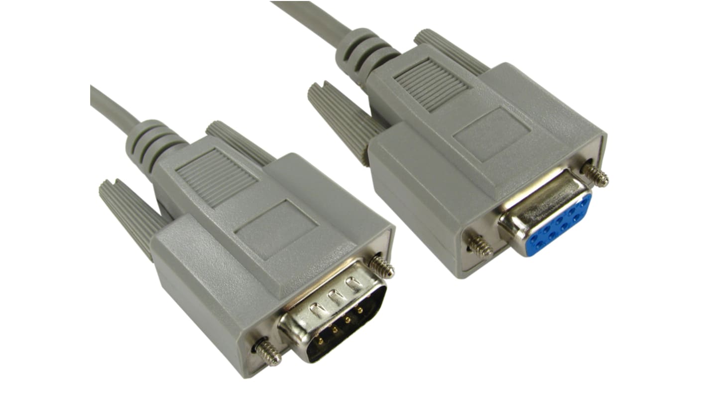 Cable serie RS PRO, long. 2m, con. A: Sub-D de 9 contactos Macho, con. B: Sub-D de 9 contactos Hembra