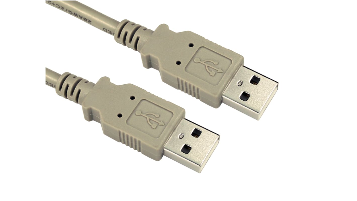 RS PRO Cable, Male USB A to Male USB A  Cable, 2m