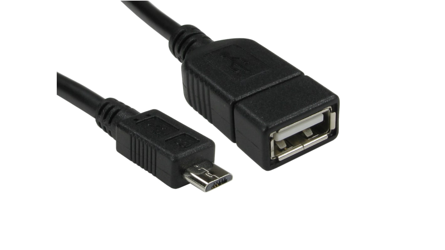 RS PRO Cable, Male USB C to Male Micro USB B Cable, 140mm