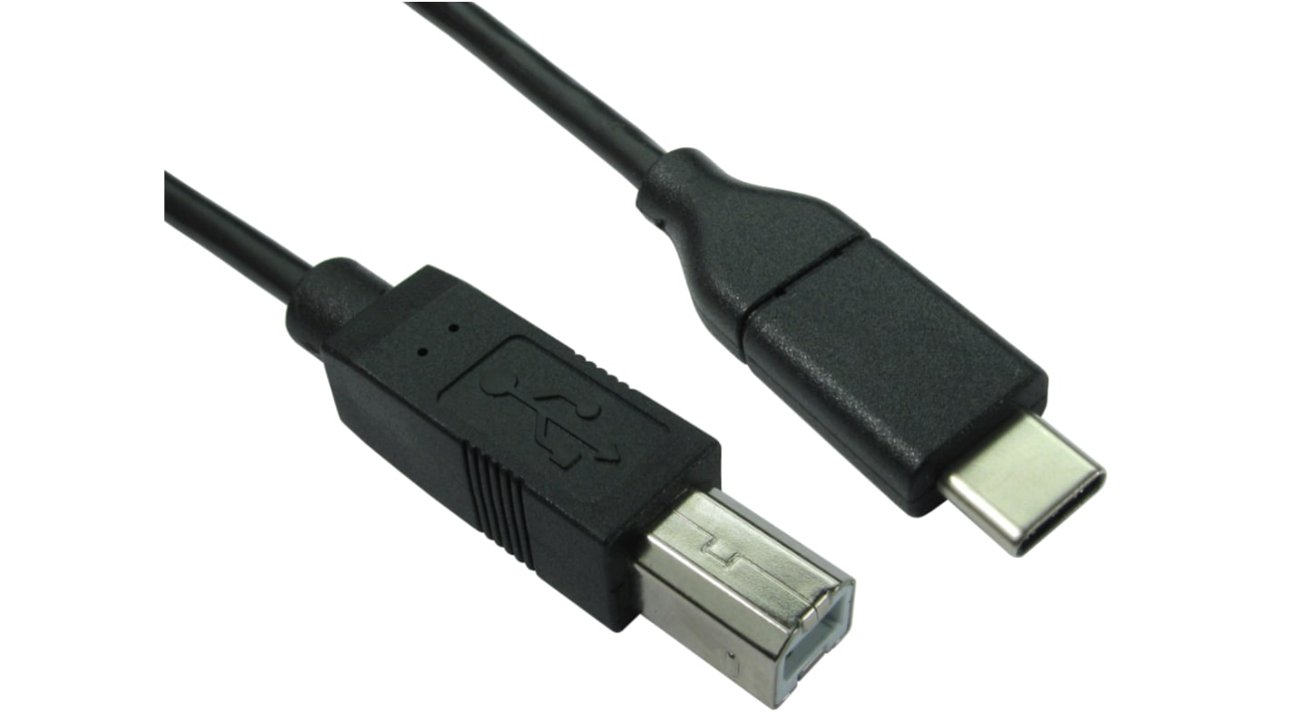 RS PRO Cable, Male USB C to Male USB B Cable, 1m