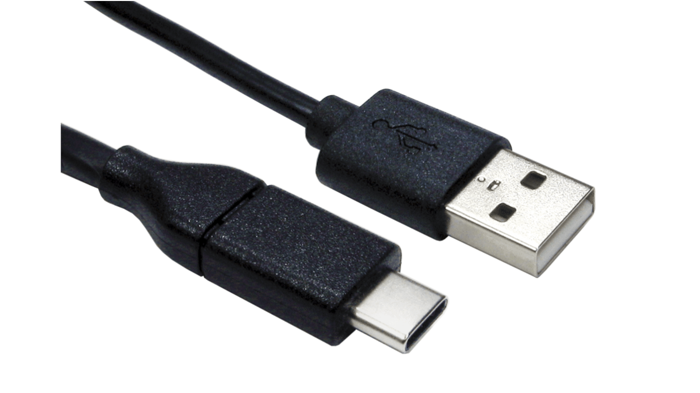 RS PRO Cable, Male USB C to Male USB A Cable, 2m RS