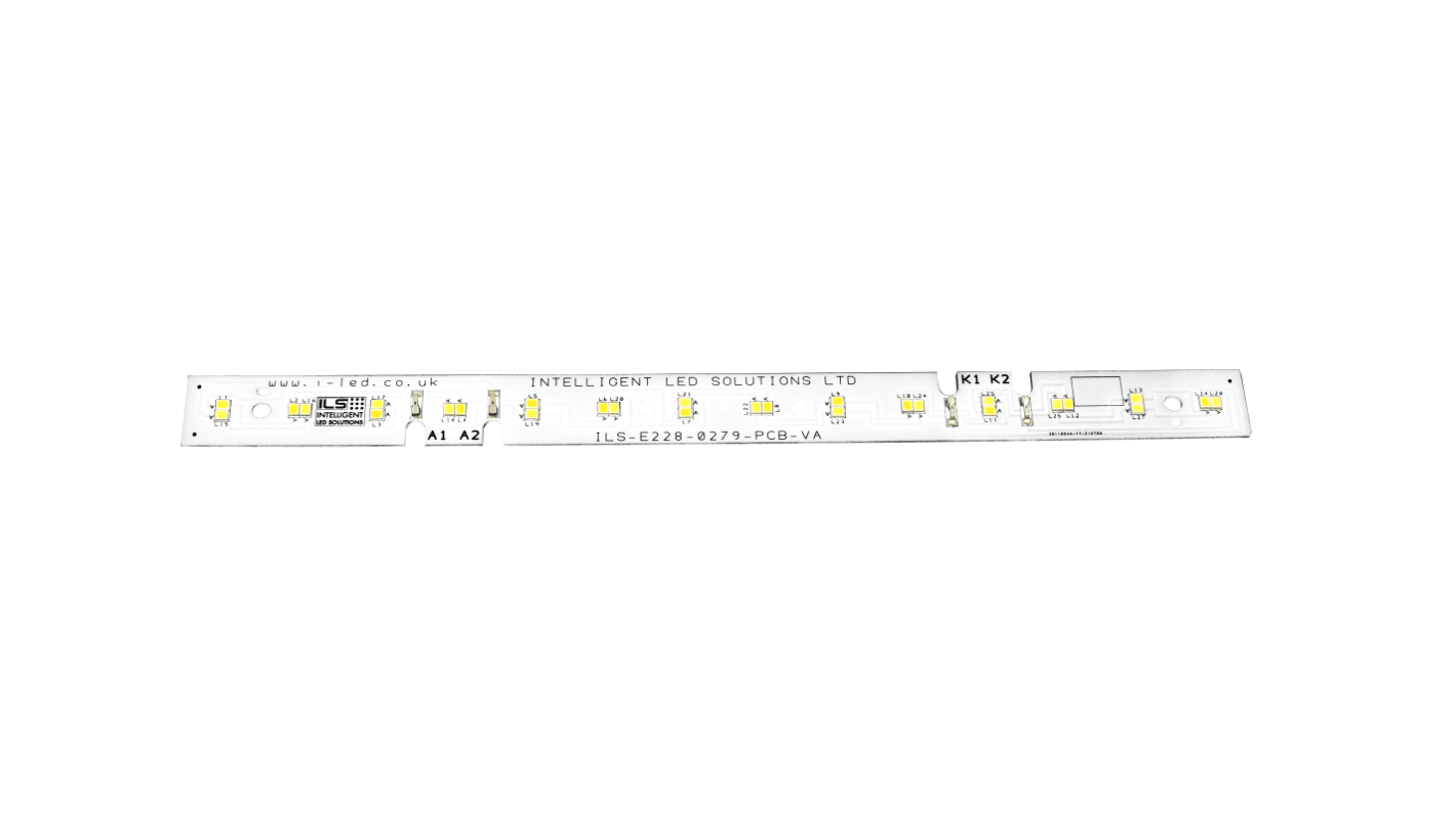 Intelligent LED Solutions 39.9V dc Hot White, Ultra White LED Strip, 279mm Length