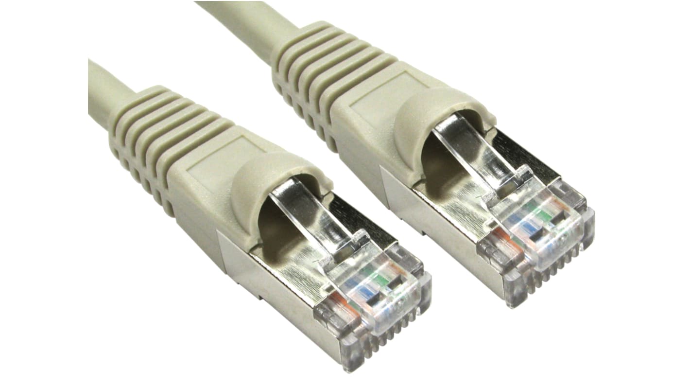 RS PRO Cat6a Straight Male RJ45 to Straight Male RJ45 Ethernet Cable, S/FTP, Grey LSZH Sheath, 500mm, Low Smoke Zero