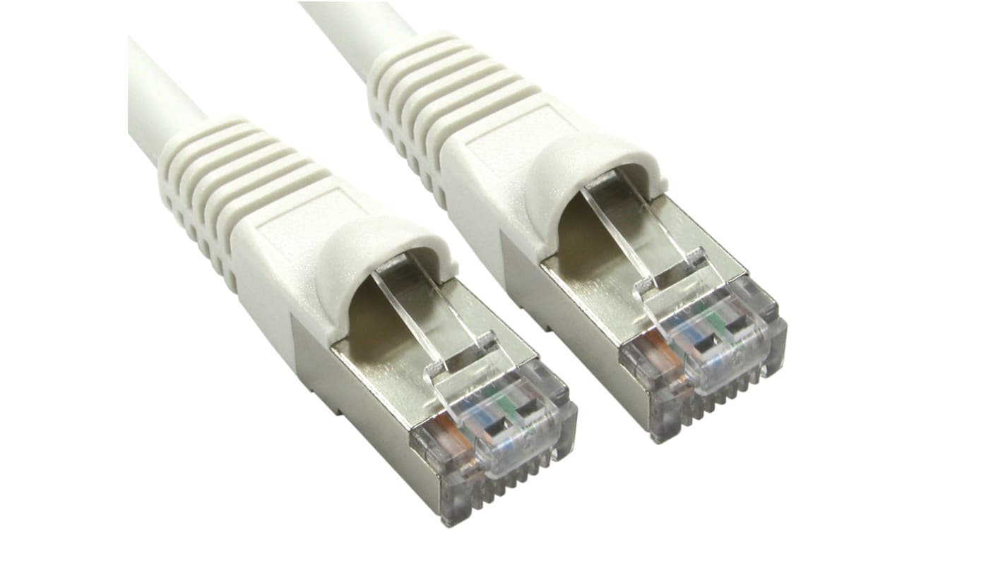 RS PRO Cat6a Straight Male RJ45 to Straight Male RJ45 Ethernet Cable, S/FTP, White LSZH Sheath, 250mm, Low Smoke Zero