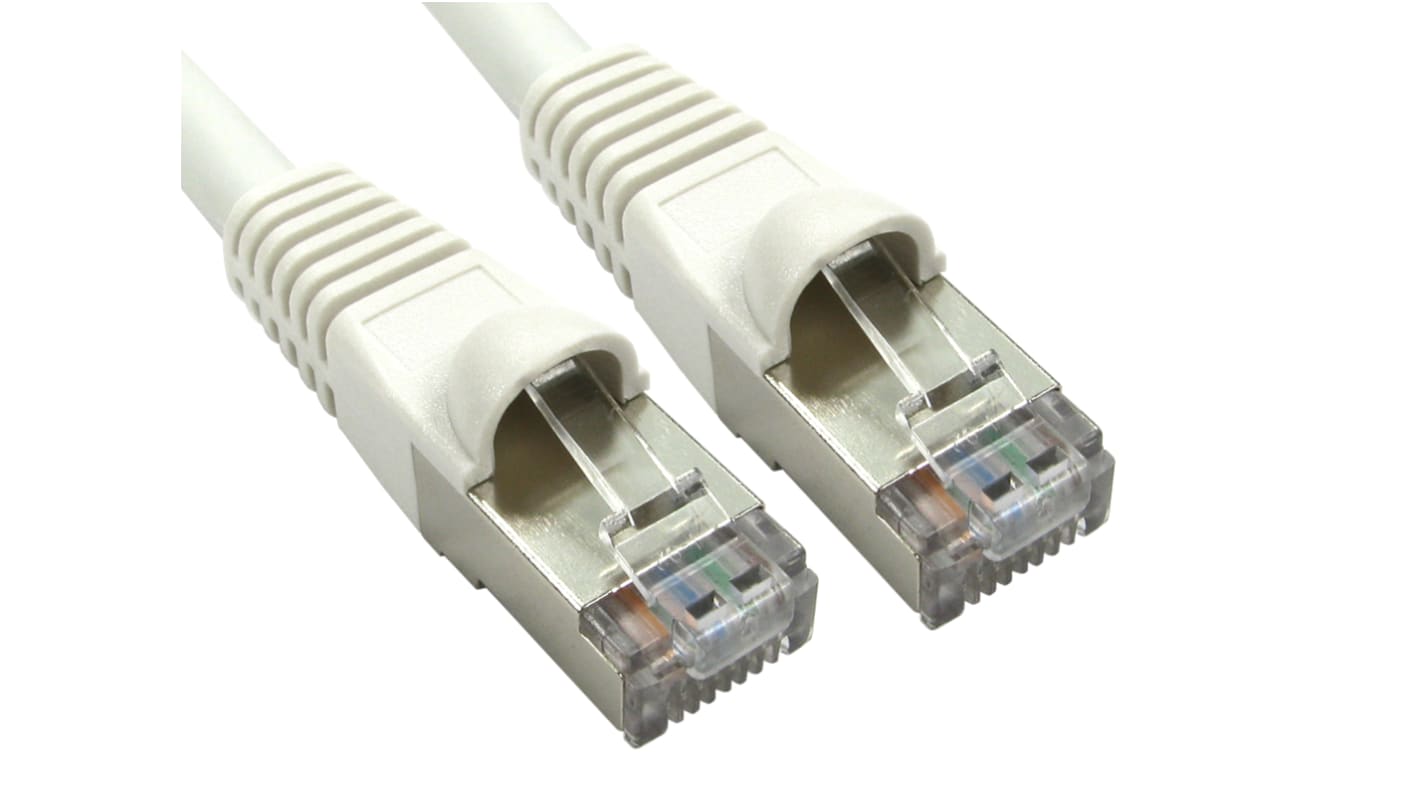 RS PRO Cat6a Straight Male RJ45 to Straight Male RJ45 Ethernet Cable, S/FTP, White LSZH Sheath, 2m, Low Smoke Zero