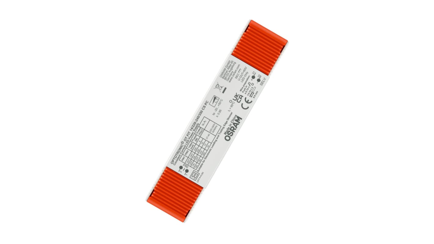 Driver LED de Tensión Constante corriente constante Osram, IN: 220 → 240 V, OUT: 27-40V, 200-350mA, 14W,