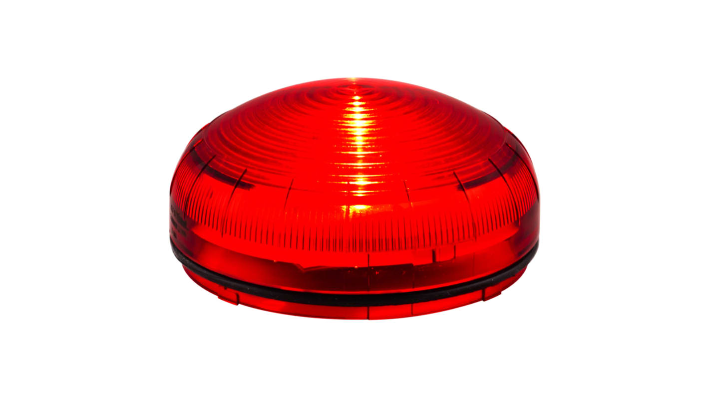 Segnalatore LED Intermittente, Lampeggiante, Rotativo, Fisso, Stroboscopico Sirena, LED, Rosso, 12 → 24 V, 40