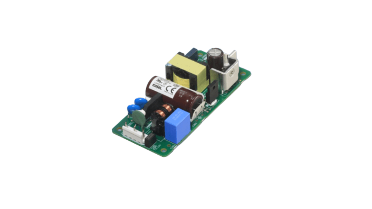 Cosel AC-DC Power Supply, LHA50F-12-J4, 12V dc, 4.3A, 51.6W, 1 Output, 85 → 264V ac Input Voltage