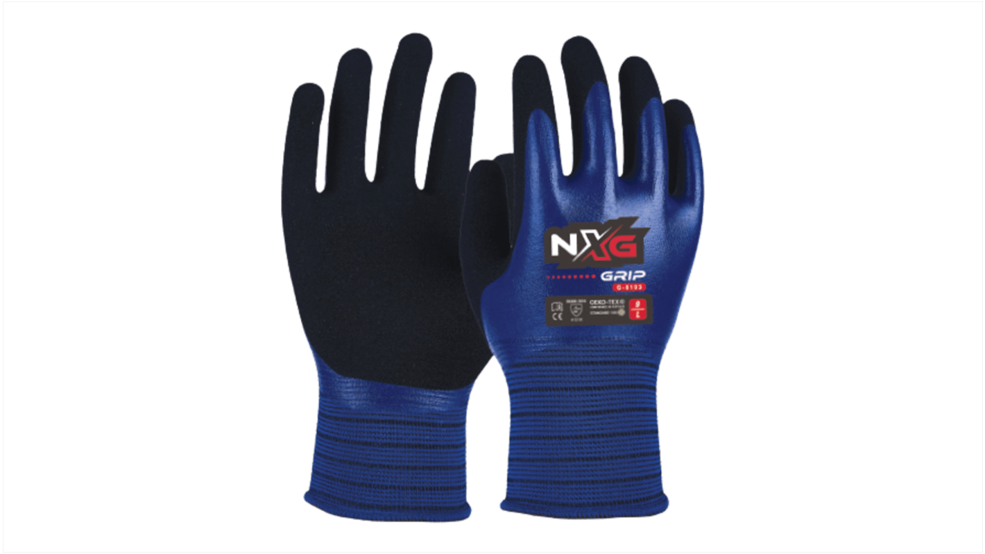 NXG Grip FC Purple/ Black Nitrile, Nylon, Spandex Abrasion Resistant, Cut Resistant Work Gloves, Size 7, Nitrile Coating