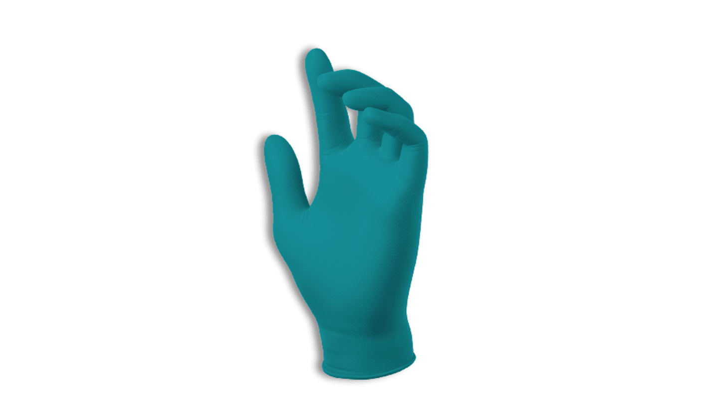 SW PowerForm® Green Teal Nitrile Disposable Gloves, Size S