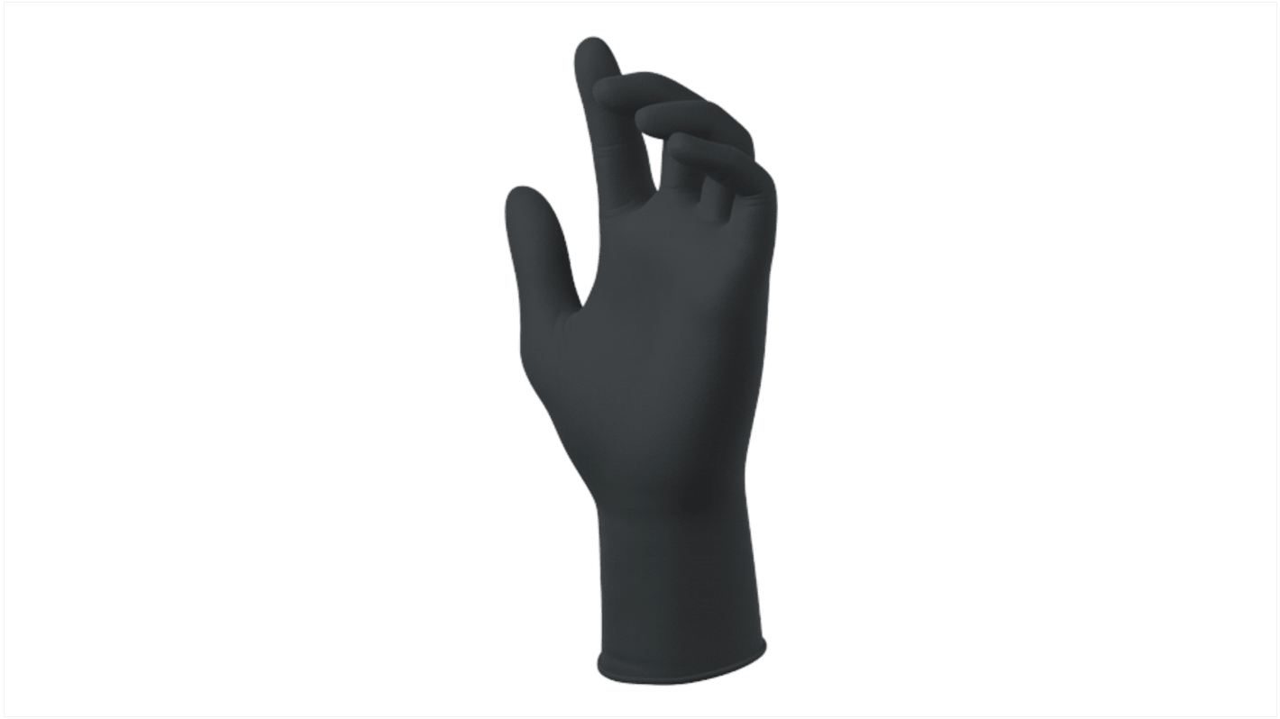 SW Black Nitrile Disposable Gloves, Size S