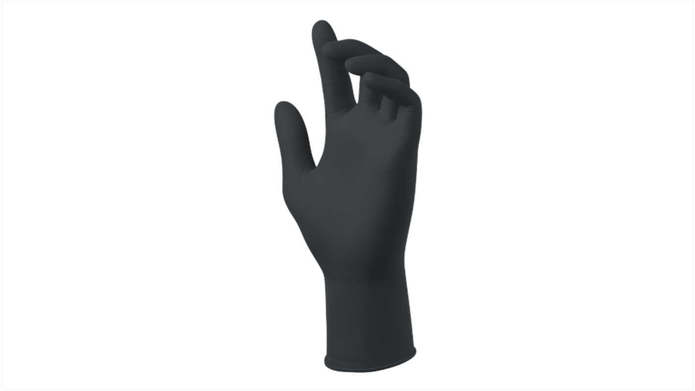 SW Black Nitrile Disposable Gloves, Size M