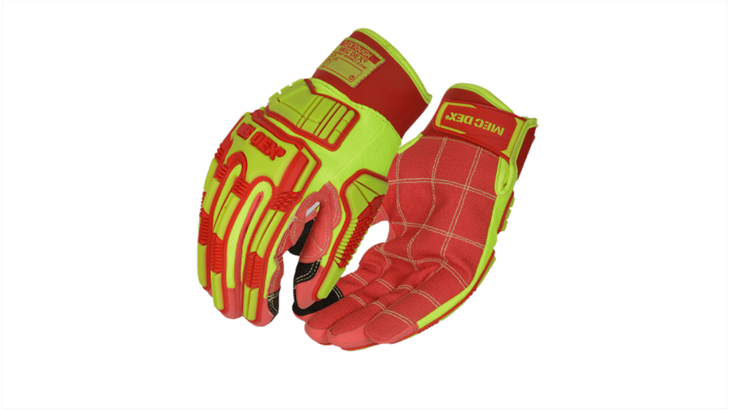 Mecdex Flex Tough Cut F Red, Yellow Glass Fiber, Kevlar, Nylon, Polyester, Polyurethane, PVC, Rubber, Spandex Cut