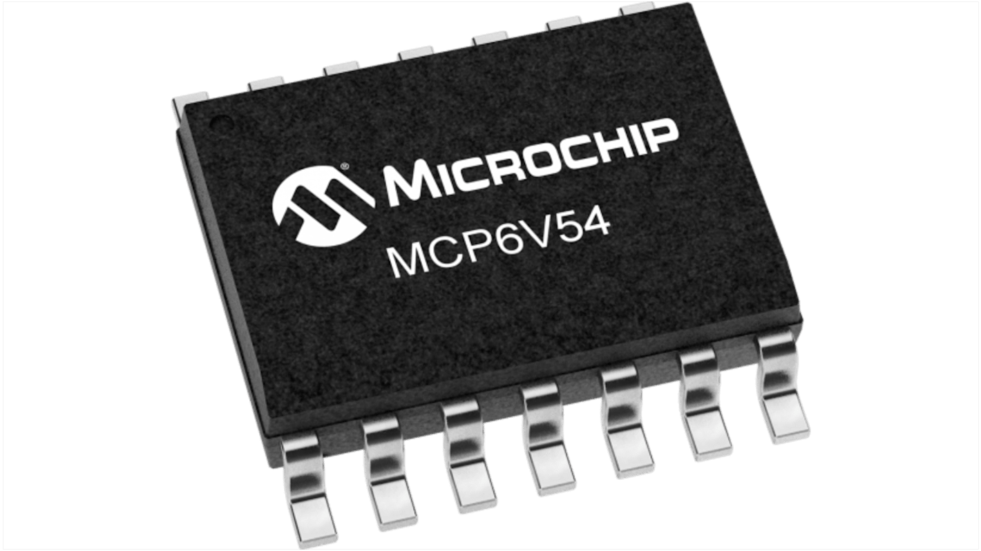 Microchip オペアンプ, 表面実装, 4回路, 4電源, MCP6V54-E/SL