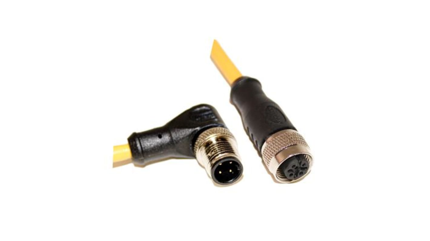 Mueller Electric C4BC05 konfektioniertes Sensorkabel 4-adrig, Stecker gewinkelt / M12 Buchse gerade, Länge 5m