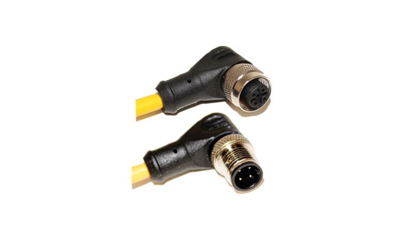 Mueller Electric C4BD05 konfektioniertes Sensorkabel 4-adrig, Stecker gewinkelt / M12 Buchse gewinkelt, Länge 10m