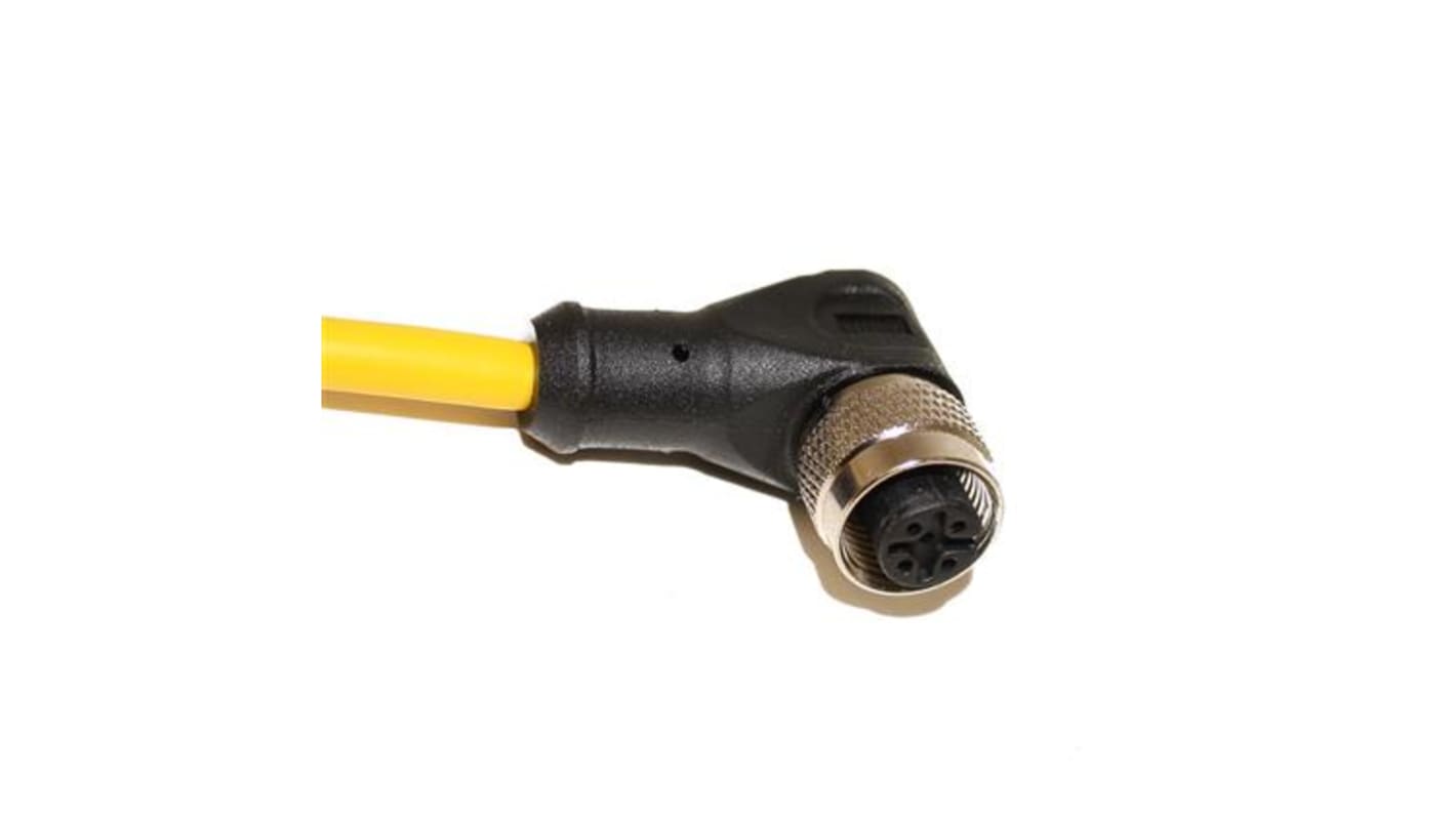 Mueller Electric Right Angle Female M12 to Unterminated Sensor Actuator Cable, 10m
