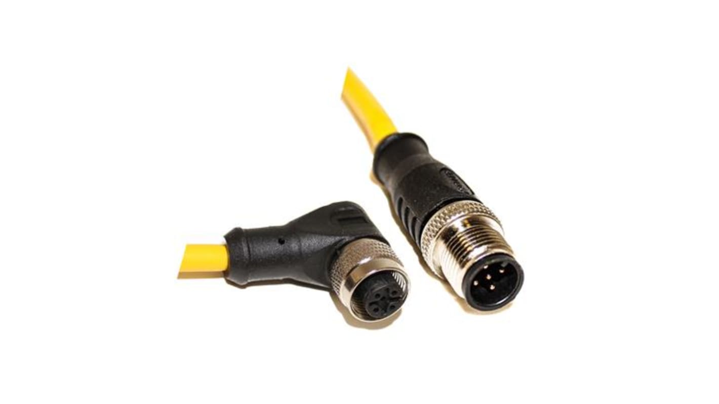 Mueller Electric C5AD06 konfektioniertes Sensorkabel 5-adrig, Stecker gerade / M12 Buchse gewinkelt, Länge 5m