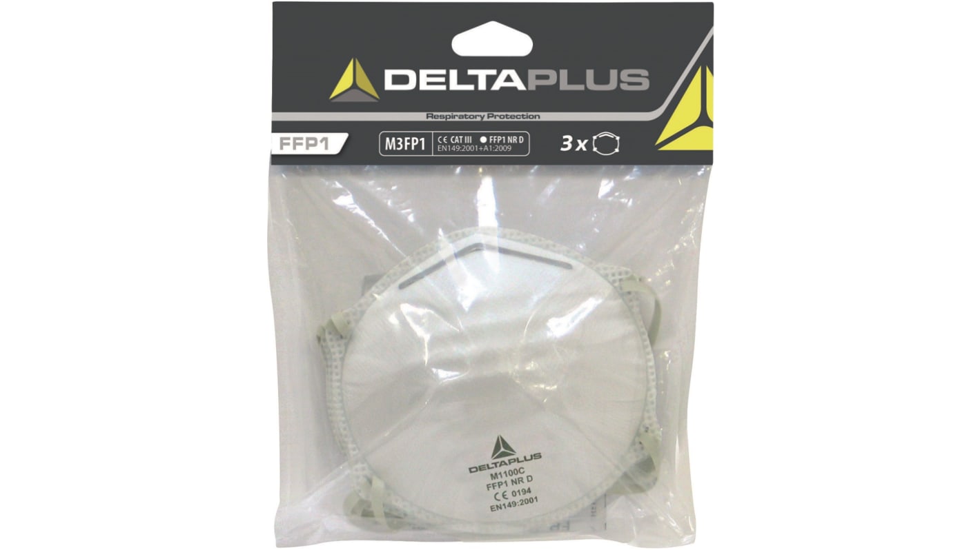 Delta Plus CONFORT Series Disposable Respirator, FFP1, Non-Valved, Moulded