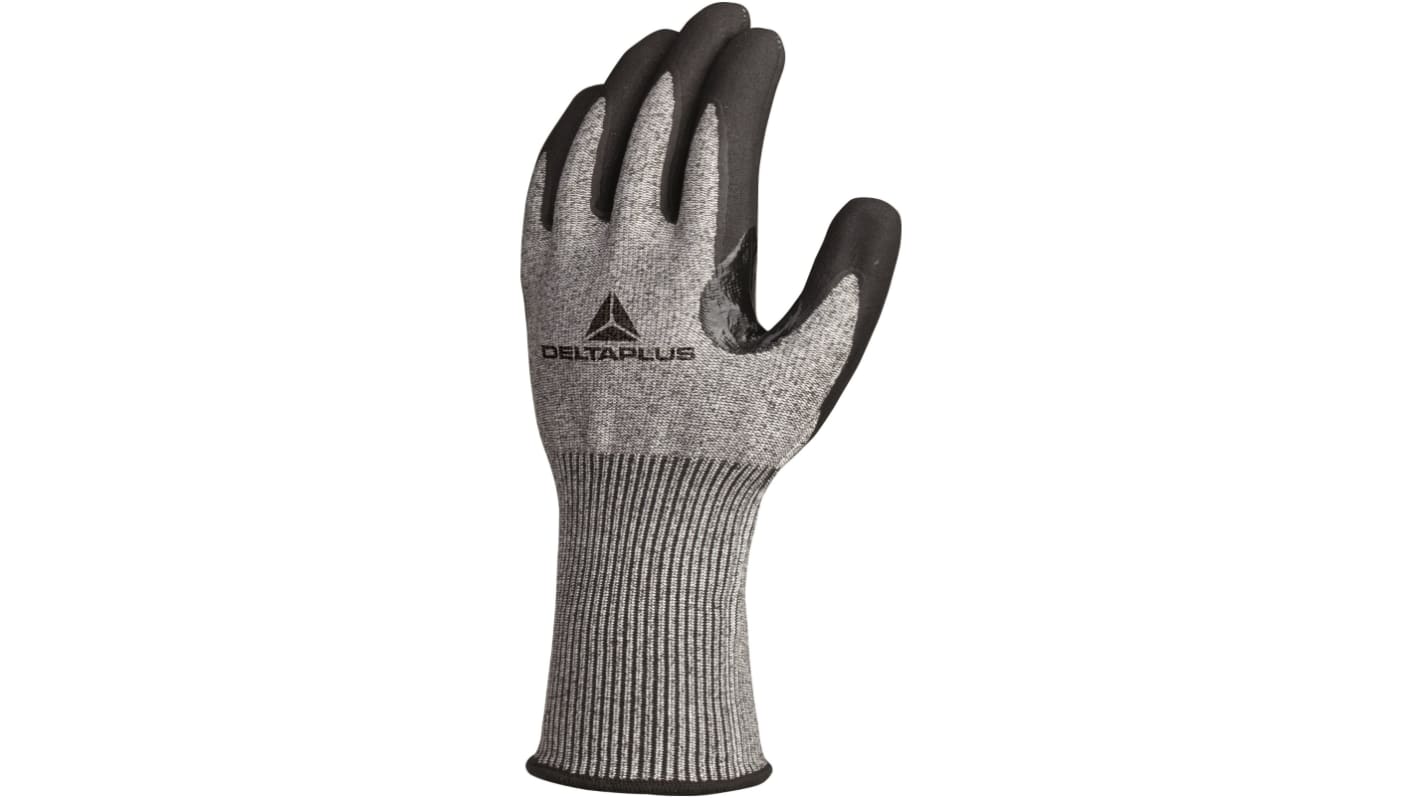 Guantes de uso general de Nitrilo Gris Delta Plus, talla 8, M, con recubrimiento de Espuma de nitrilo