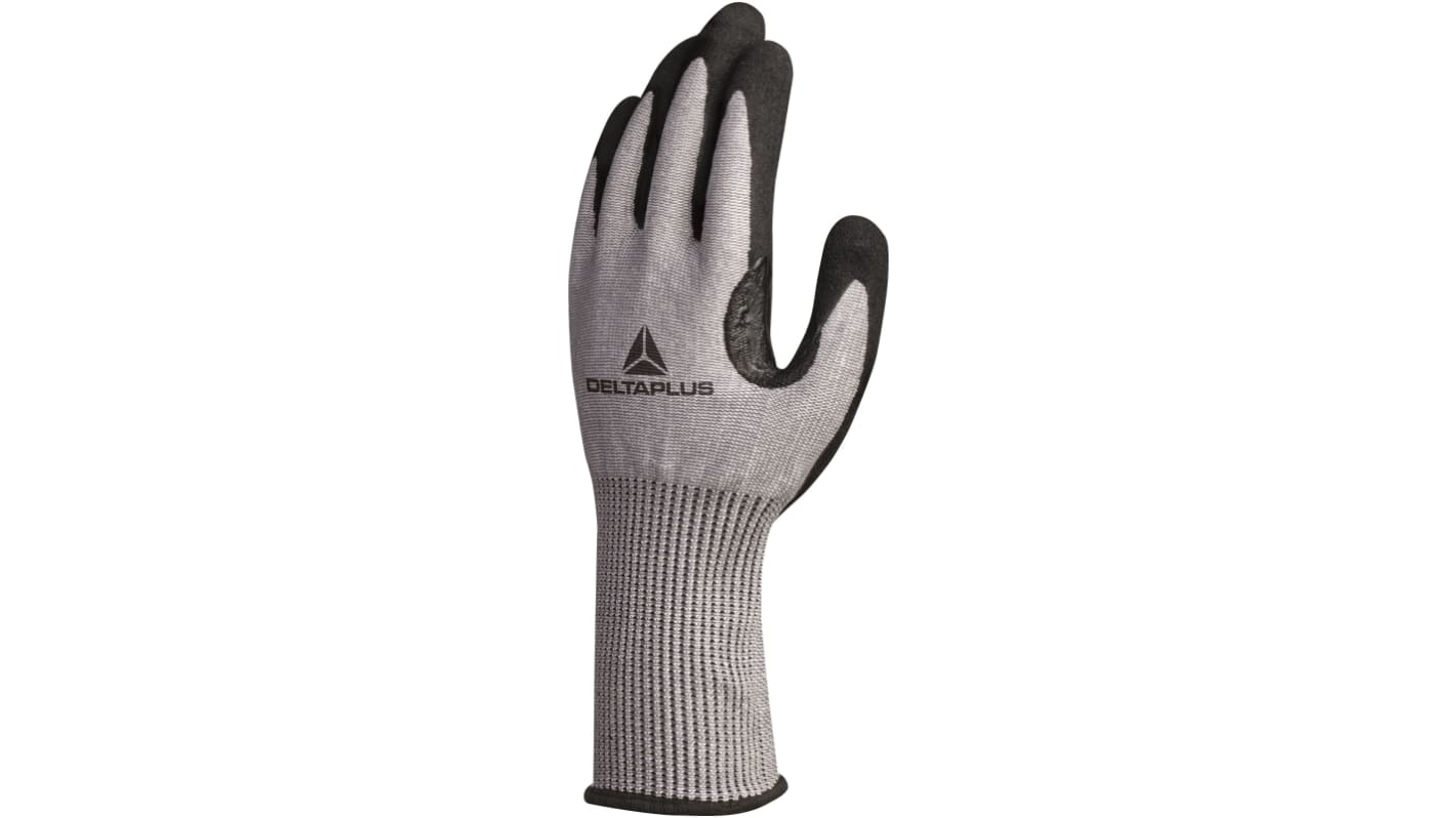 Delta Plus Grey Nitrile Cut Resistant General Handling Gloves, Size 8, Nitrile Foam Coating