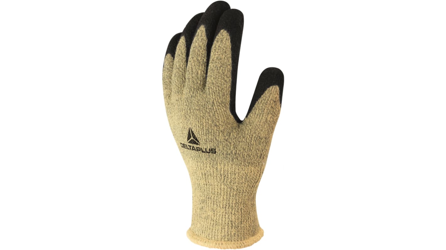 Delta Plus Yellow Aramid Knit Cut Resistant General Handling Gloves, Size 8, Medium, Neoprene Coating