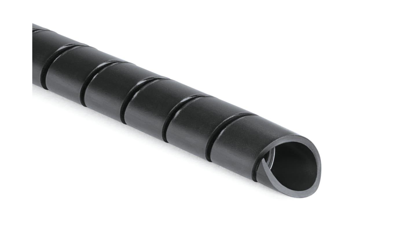 3 To 30 Mm O. D. Spiral Type Wrap Tube PE Plastic Spiral Wrapping Band, Black Helix Screw Spiral Wrapping Cable Sleeves For Wire Protection
