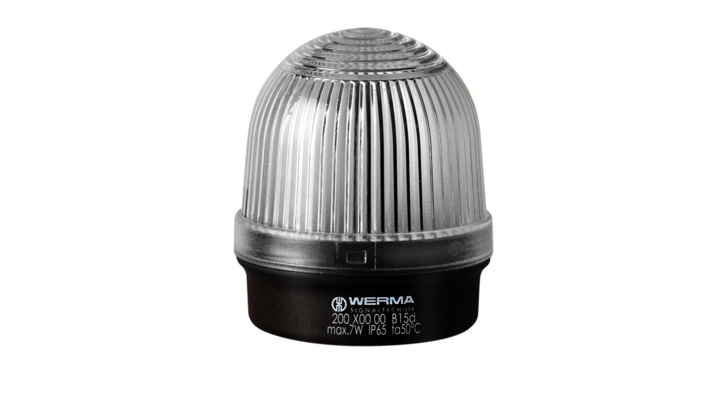 Werma 200 Series Clear Continuous lighting Beacon, 12 → 230 V, Base Mount, Filament Bulb, IP65