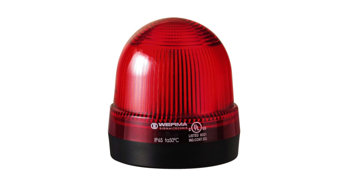 Werma 220 Series Red Continuous lighting Beacon, 12 → 230 V, Base Mount, Filament Bulb, IP65