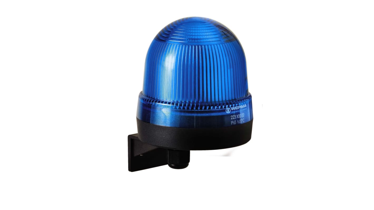 Werma 225 Series Blue Flashing Beacon, 115 V, Wall Mount, Xenon Bulb