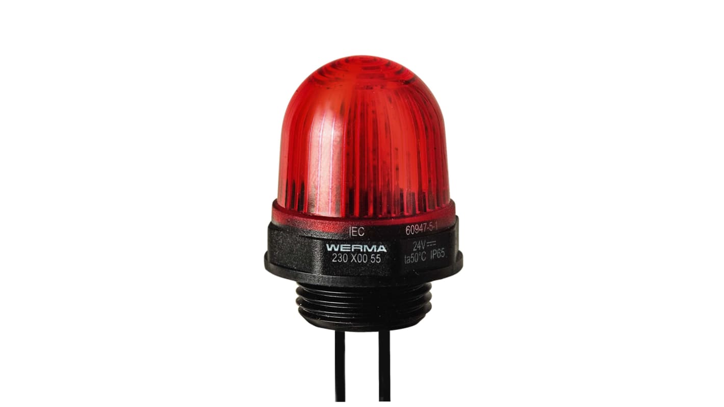 Balise Eclairage continu à LED Rouge Werma série 230, 12 V