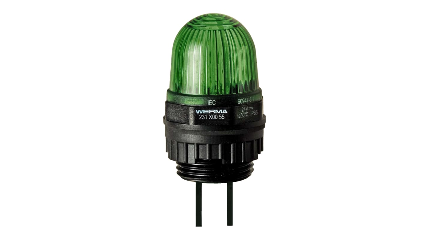 Balise Eclairage continu à LED verte Werma série 231, 12 V