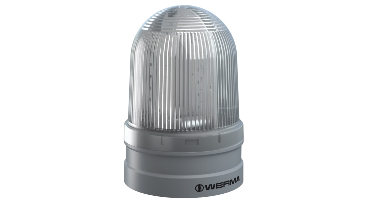 Werma 262 Series Clear Flashing Light Module, 12 → 24 V, Multiple, LED Bulb