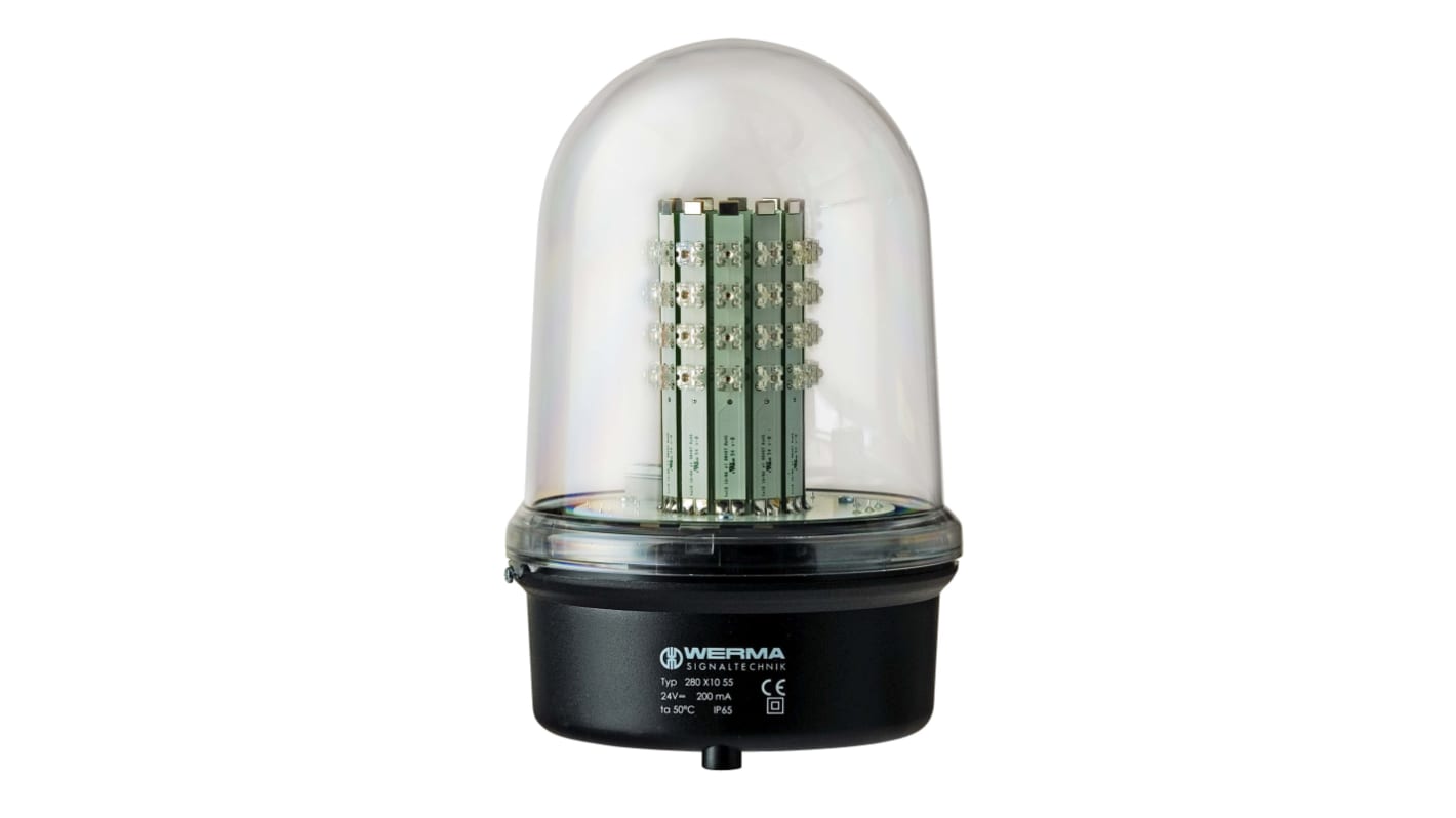 Indicador luminoso Werma serie 280, efecto Luz continua, LED, Rojo, alim. 12 → 50 V