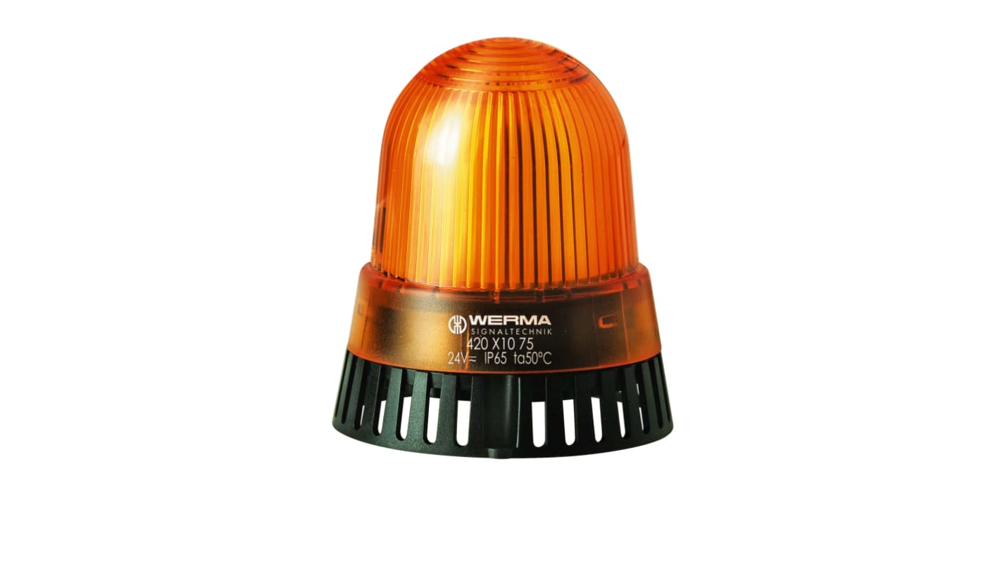 Combinaison balise - buzzer Werma série 420, lentille Jaune à LED, 115 V