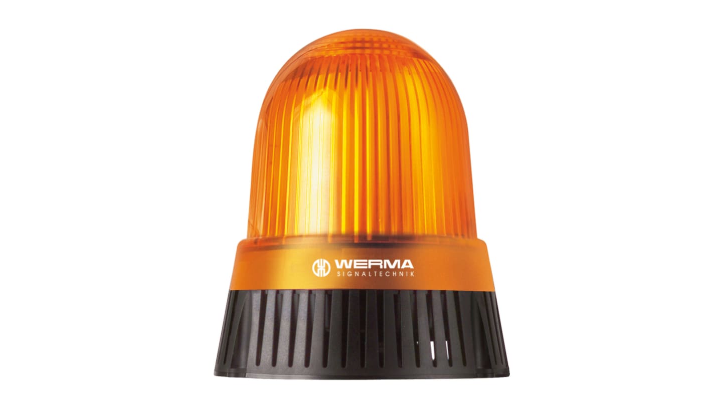 Werma 431 Series Yellow Sounder Beacon, 115 → 230 V, IP65, Base Mount, 98dB at 1 Metre