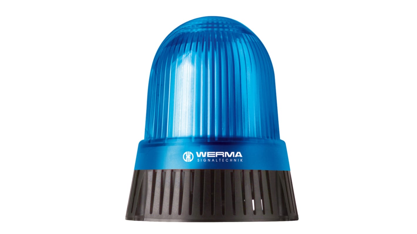 Indicator luminoso y acústico LED Werma 431, 24 V, Azul, Luz continua, 114dB @ 1m, IP65